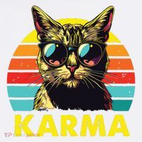 Vintage Cat Music Gifts For Girl Women Karma Kids T-Shirt