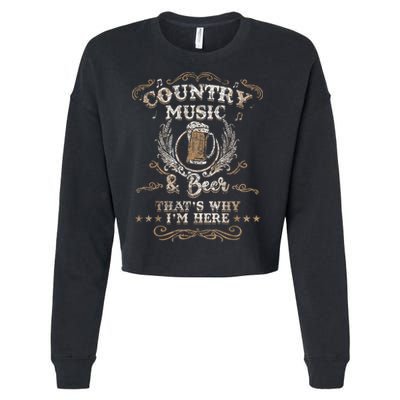 Vintage Country Music And Beer That's Why I'm Here Legends Cropped Pullover Crew