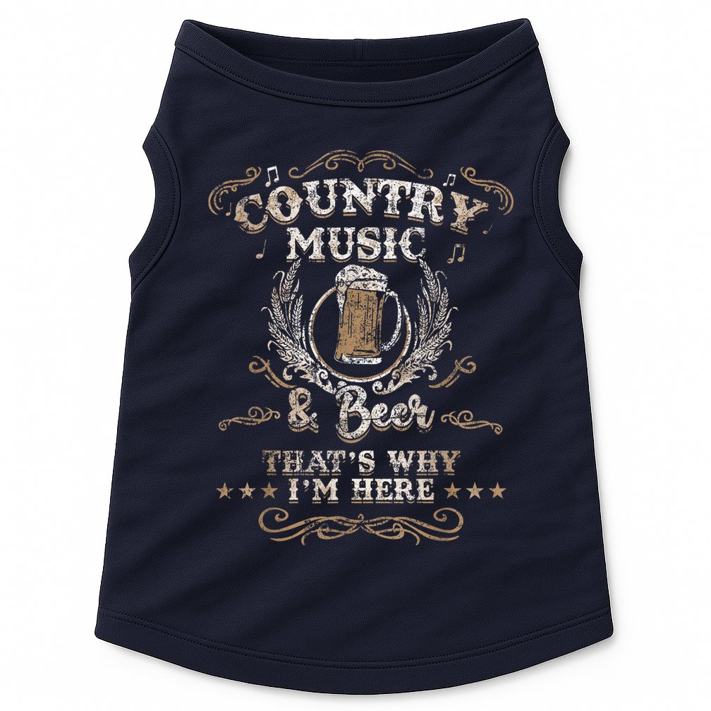 Vintage Country Music And Beer That's Why I'm Here Legends Doggie Tank