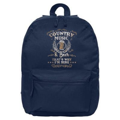 Vintage Country Music And Beer That's Why I'm Here Legends 16 in Basic Backpack
