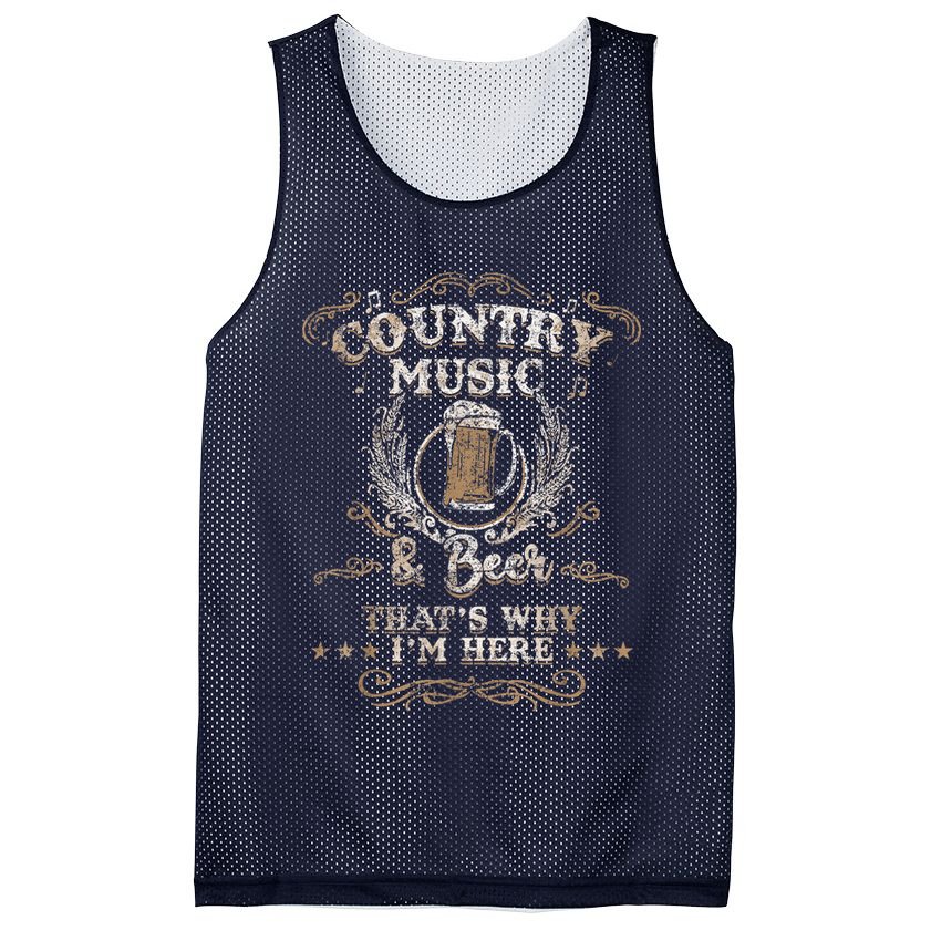 Vintage Country Music And Beer That's Why I'm Here Legends Mesh Reversible Basketball Jersey Tank