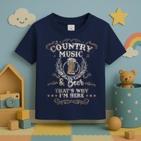 Vintage Country Music And Beer That's Why I'm Here Legends Toddler T-Shirt