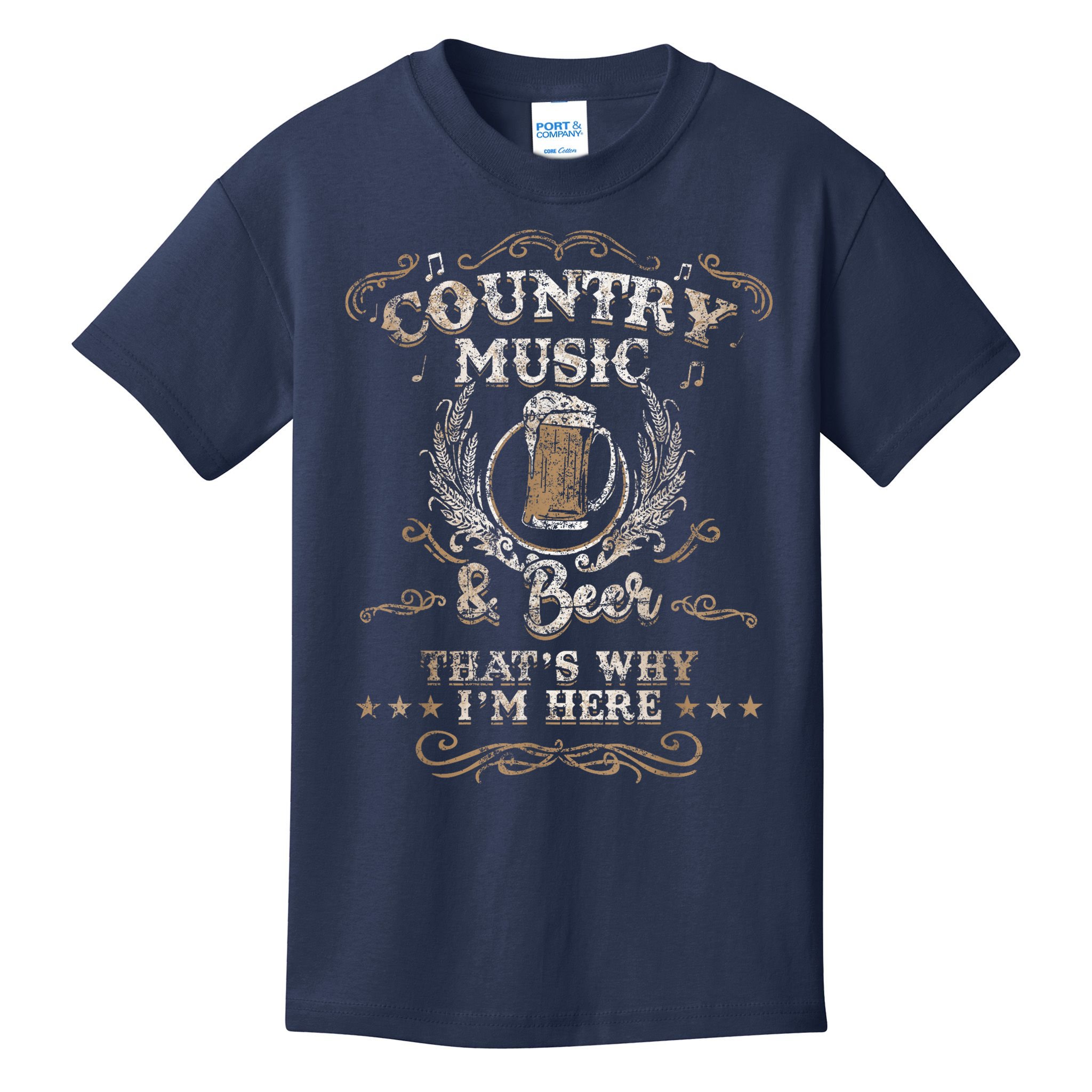 Vintage Country Music And Beer That's Why I'm Here Legends Kids T-Shirt