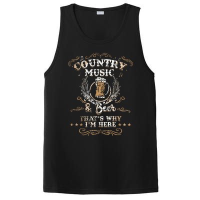 Vintage Country Music And Beer Thats Why Im Here Legends PosiCharge Competitor Tank