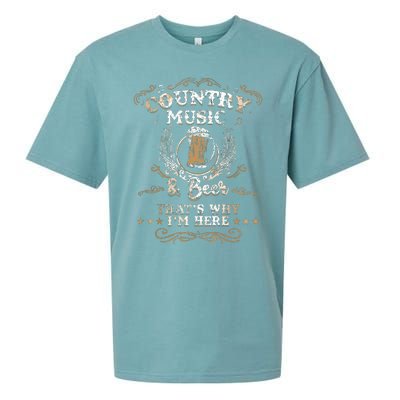 Vintage Country Music And Beer Thats Why Im Here Legends Sueded Cloud Jersey T-Shirt