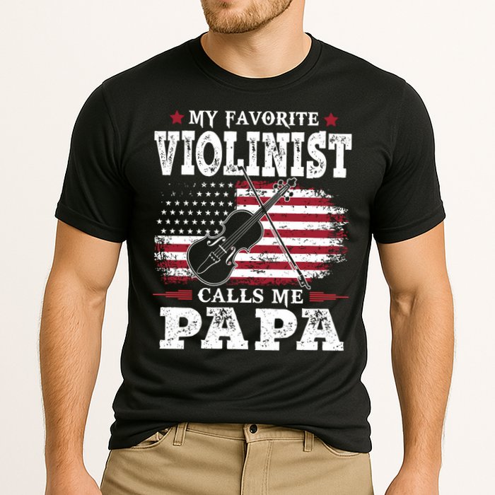 Violinist Call Me Papa Father's Day Cooling Performance Crew T-Shirt