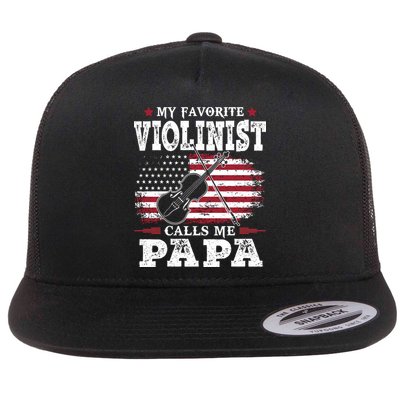 Violinist Call Me Papa Father's Day Flatbill Hat