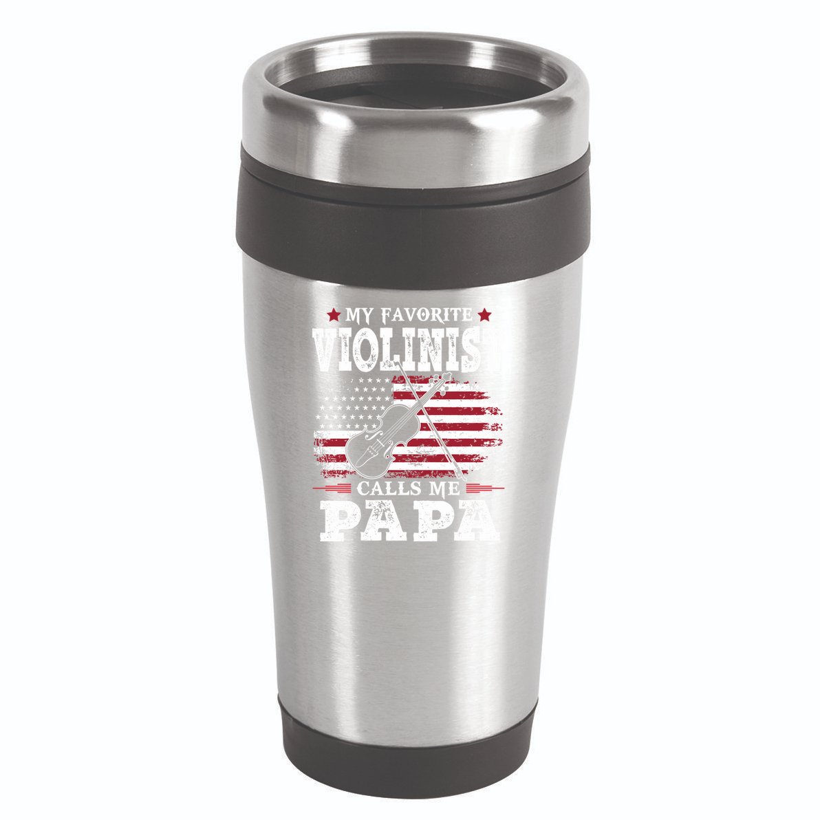 Violinist Call Me Papa Father's Day 16oz Travel Tumbler