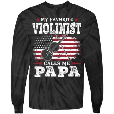 Violinist Call Me Papa Father's Day Tie-Dye Long Sleeve Shirt