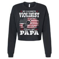 Violinist Call Me Papa Father's Day Cropped Pullover Crew