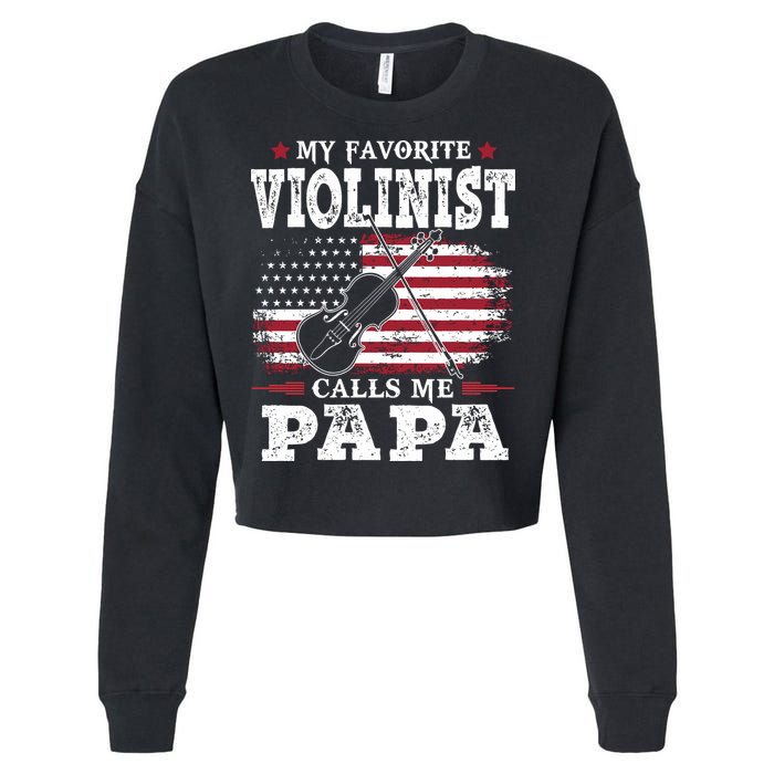 Violinist Call Me Papa Father's Day Cropped Pullover Crew