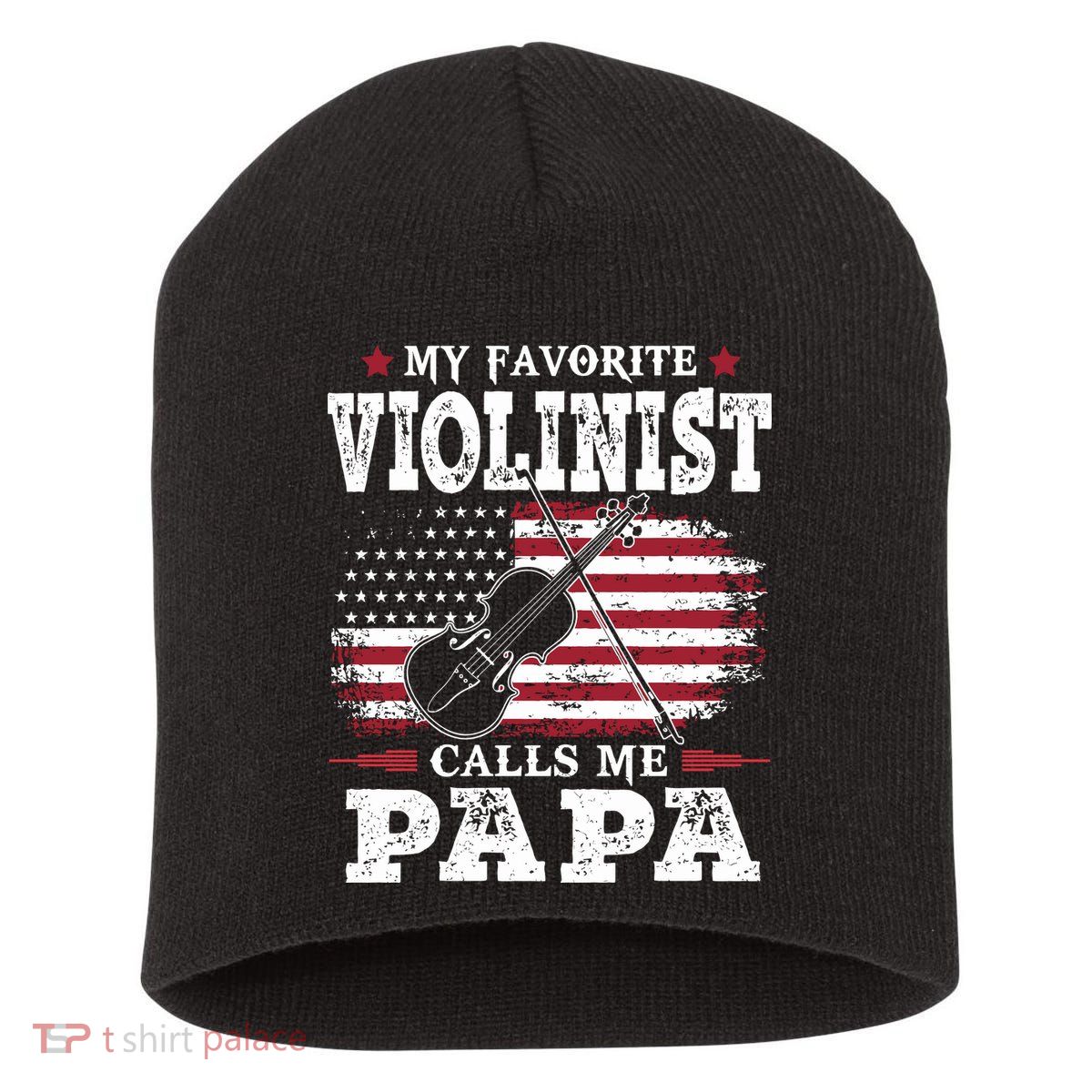 Violinist Call Me Papa Father's Day Short Acrylic Beanie