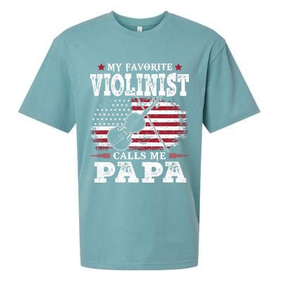Violinist Call Me Papa Father's Day Sueded Cloud Jersey T-Shirt