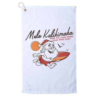 Vintage Cute Mele Kalikimaka Christmas Santa Surfing Costume Golf Towel