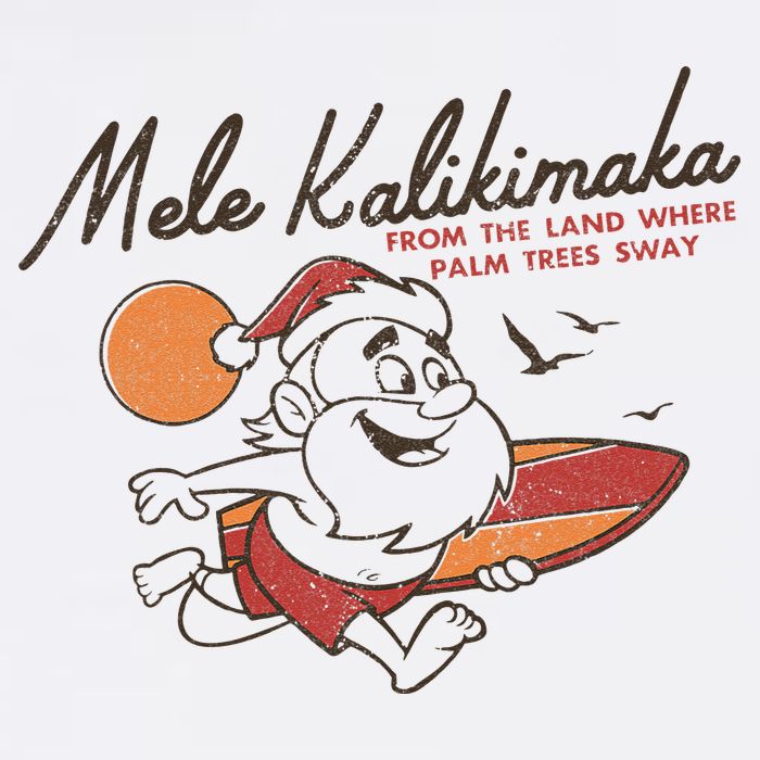 Vintage Cute Mele Kalikimaka Christmas Santa Surfing Costume Toddler T-Shirt
