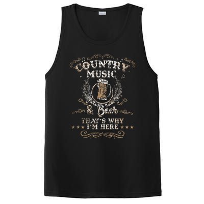 Vintage Country Music And Beer ThatS Why IM Here Legends PosiCharge Competitor Tank