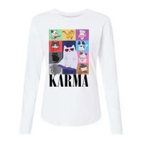 Vintage Cat Music Karma Womens Cotton Relaxed Long Sleeve T-Shirt