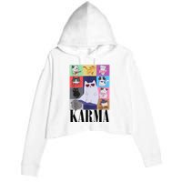 Vintage Cat Music Karma Crop Fleece Hoodie