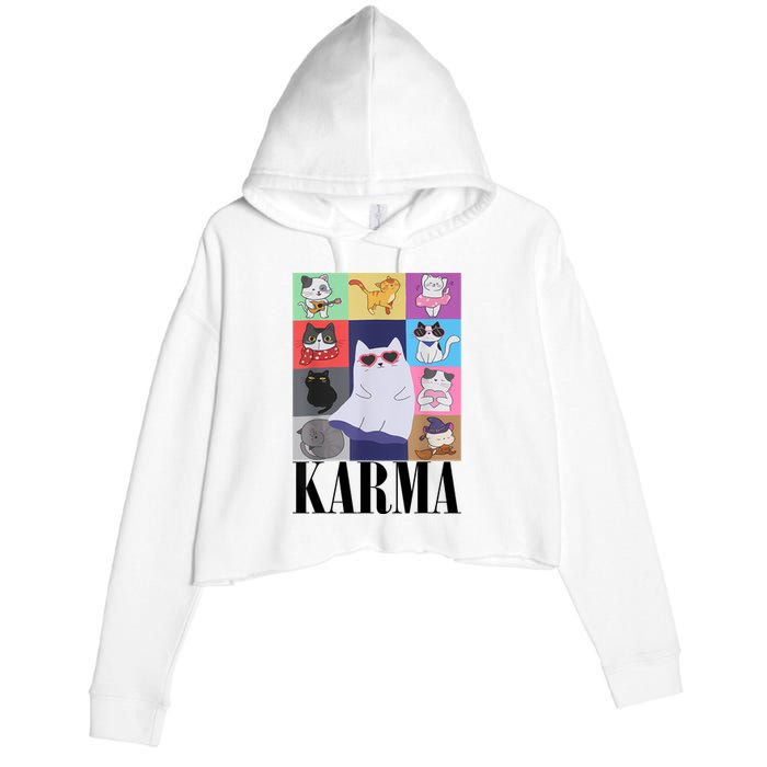 Vintage Cat Music Karma Crop Fleece Hoodie