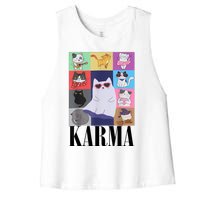 Vintage Cat Music Karma Women's Racerback Cropped Tank