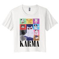 Vintage Cat Music Karma Women's Crop Top Tee