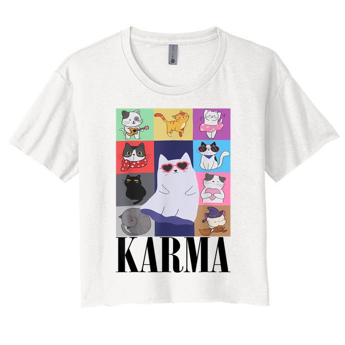 Vintage Cat Music Karma Women's Crop Top Tee