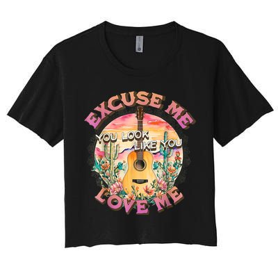 Vintage Country Music Excuse Me You Look Like You Love Me Crop Top