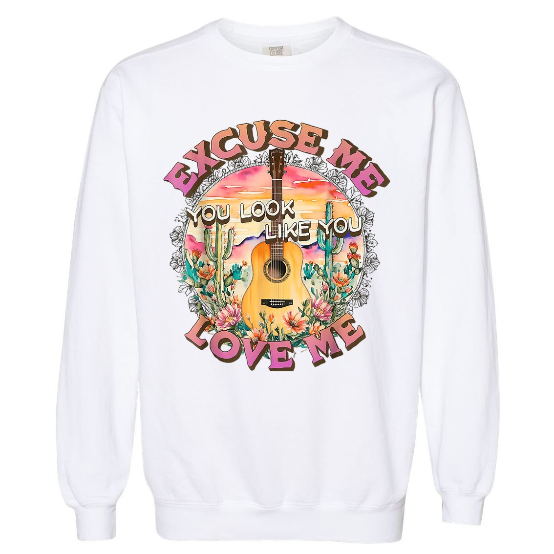 Vintage Country Music Excuse Me You Look Like You Love Me Garment-Dyed Sweatshirt