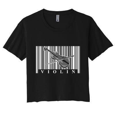 Violin Classic Musician Cool Gift Fiddle Player Orchestra Violinist Meaningful G Crop Top