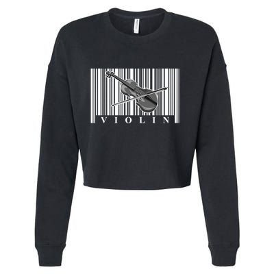 Violin Classic Musician Cool Gift Fiddle Player Orchestra Violinist Meaningful G Cropped Pullover Crew
