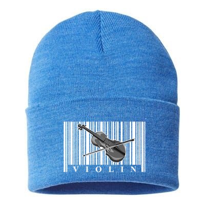Violin Classic Musician Cool Gift Fiddle Player Orchestra Violinist Meaningful G Sustainable Knit Beanie