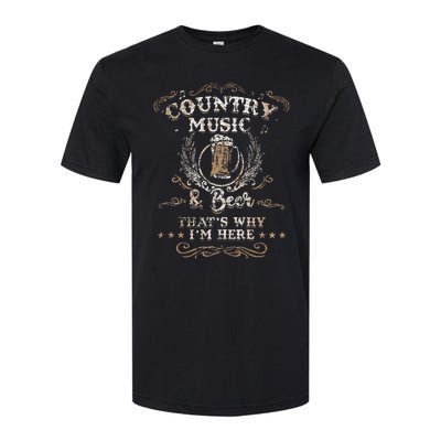 Vintage Country Music And Beer Thats Why Im Here Legends Softstyle® CVC T-Shirt