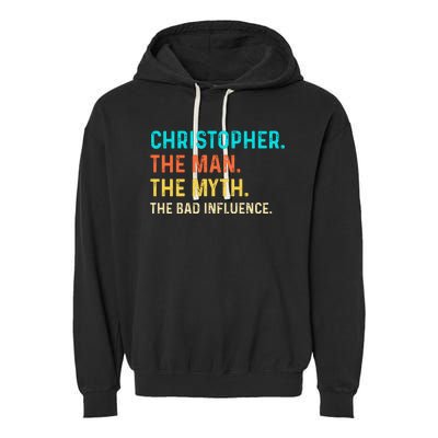 Vintage Christopher Man Myth The Bad Influence First Name Garment-Dyed Fleece Hoodie