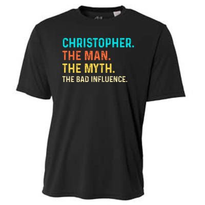 Vintage Christopher Man Myth The Bad Influence First Name Cooling Performance Crew T-Shirt