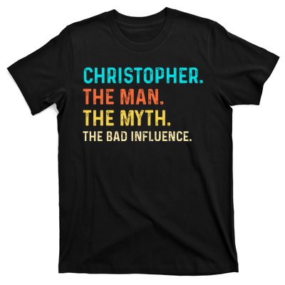 Vintage Christopher Man Myth The Bad Influence First Name T-Shirt