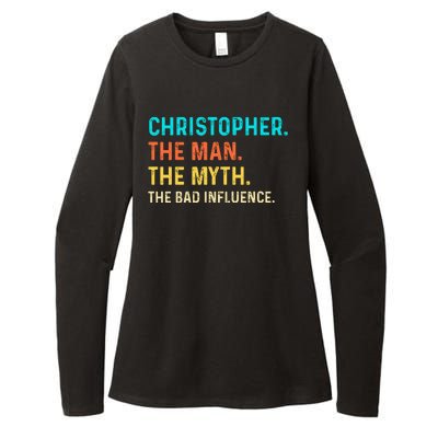 Vintage Christopher Man Myth The Bad Influence First Name Womens CVC Long Sleeve Shirt