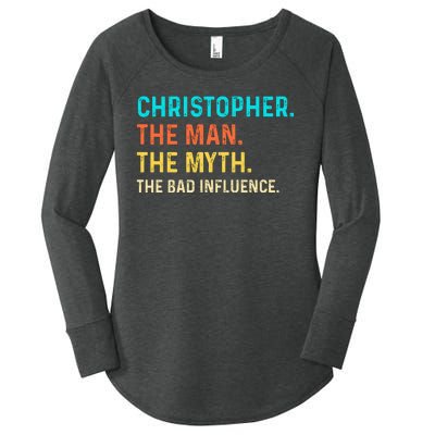 Vintage Christopher Man Myth The Bad Influence First Name Women's Perfect Tri Tunic Long Sleeve Shirt