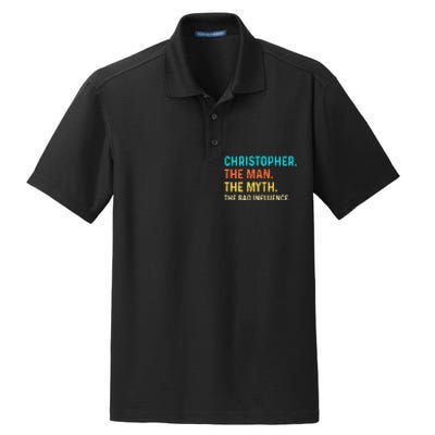 Vintage Christopher Man Myth The Bad Influence First Name Dry Zone Grid Polo