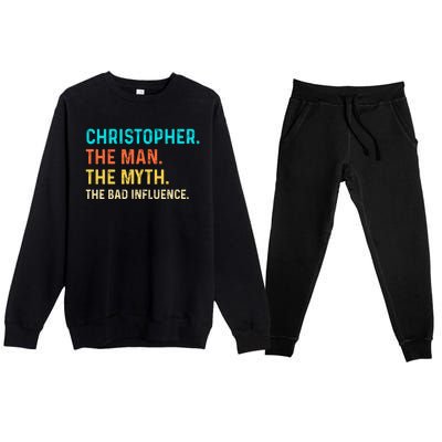 Vintage Christopher Man Myth The Bad Influence First Name Premium Crewneck Sweatsuit Set