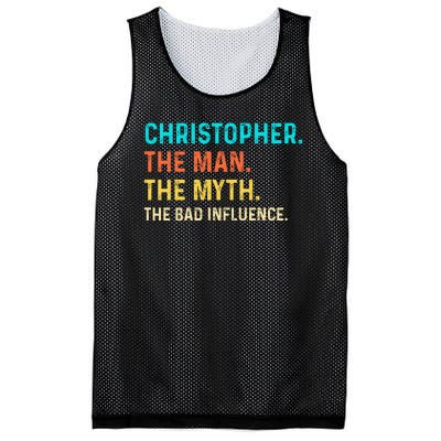 Vintage Christopher Man Myth The Bad Influence First Name Mesh Reversible Basketball Jersey Tank