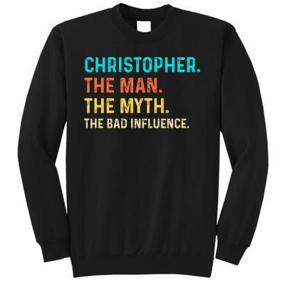 Vintage Christopher Man Myth The Bad Influence First Name Tall Sweatshirt