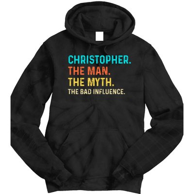 Vintage Christopher Man Myth The Bad Influence First Name Tie Dye Hoodie