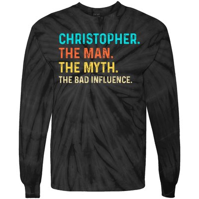 Vintage Christopher Man Myth The Bad Influence First Name Tie-Dye Long Sleeve Shirt