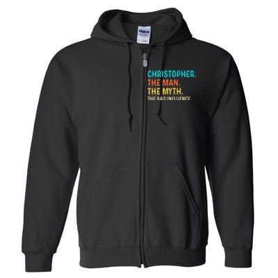 Vintage Christopher Man Myth The Bad Influence First Name Full Zip Hoodie