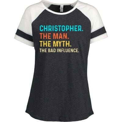 Vintage Christopher Man Myth The Bad Influence First Name Enza Ladies Jersey Colorblock Tee