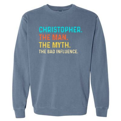 Vintage Christopher Man Myth The Bad Influence First Name Garment-Dyed Sweatshirt