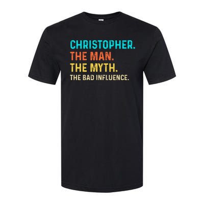 Vintage Christopher Man Myth The Bad Influence First Name Softstyle® CVC T-Shirt