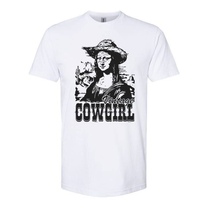 Vintage Cowgirl Mona Lisa Retro Softstyle CVC T-Shirt