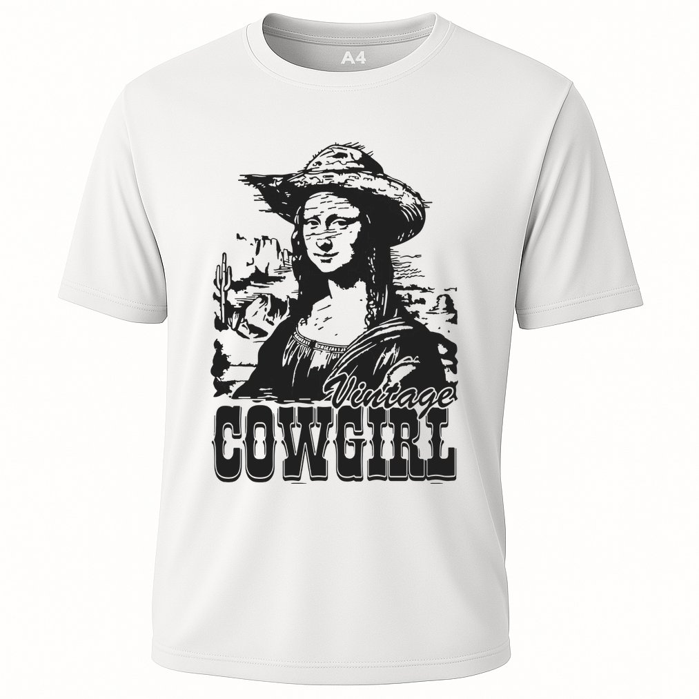 Vintage Cowgirl Mona Lisa Retro Cooling Performance Crew T-Shirt