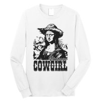 Vintage Cowgirl Mona Lisa Retro Long Sleeve Shirt